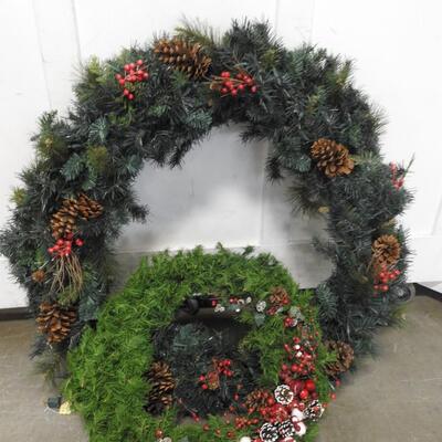 2 Wreaths, 40" Diameter and 22" Diameter