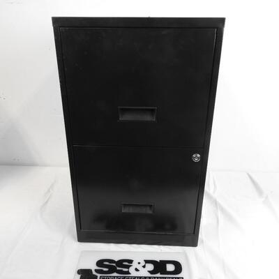 Black Filing Cabinet, 2 Drawers, With Keys