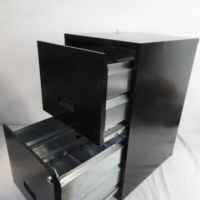 Black Filing Cabinet, 2 Drawers, With Keys