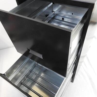 Black Filing Cabinet, 2 Drawers, With Keys