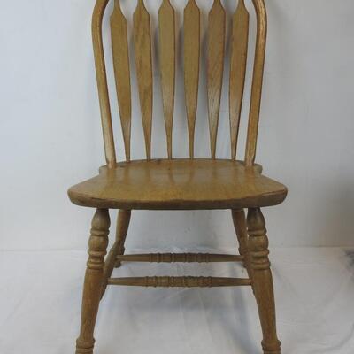 Wooden Dining Table Side Chair with slated back, light brown