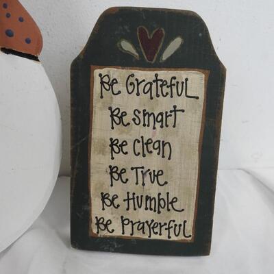 9pc Christmas Holiday Decor, Snowmen, Wooden Wall Decor