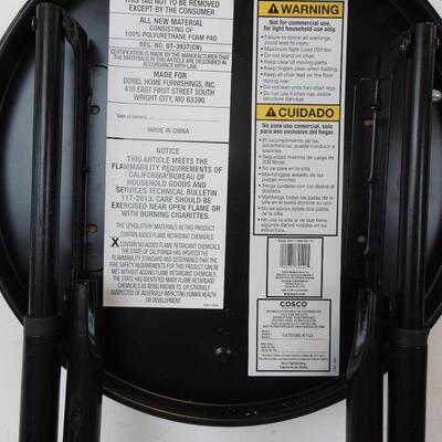 2 Folding Stools: White 18" tall & Black 23"