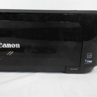 Canon Pixma MG 3620 Printer. Turns on, needs ink, has cord.