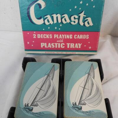 3 Decks of Cards: 2 Vintage Canasta (standard decks) & one Pinochle - Complete