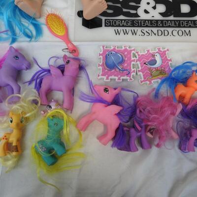 Lot of Toys: My Life Doll with clothing & accessories, My Little Pony Horses