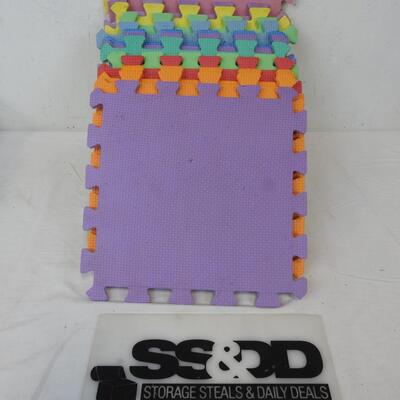 14 pc Foam FLoor Puzzle Pieces Purple/Orange/Yellow/Green/Blue/Red 12.5" x 12.5"