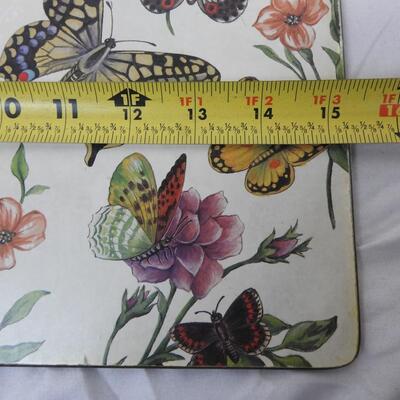 10 pc Placemats Solid, Cork Back. Fruit/Christmas/Butterflies - Vintage
