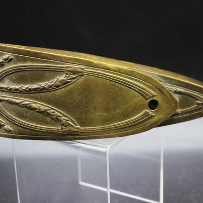 Antique Art Nouveau Style Bronze Metal Tin Grooming Kit Traveling Case