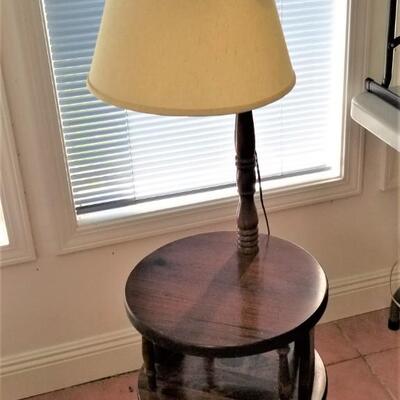 Lot #68  1970's Colonial Style Lamp/Table combo