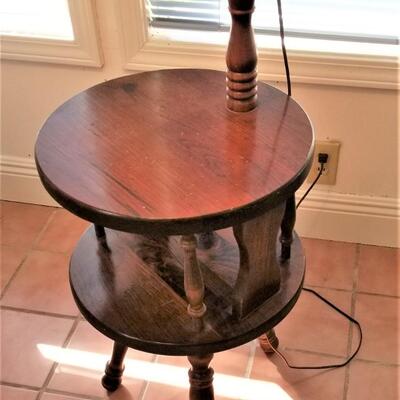 Lot #68  1970's Colonial Style Lamp/Table combo