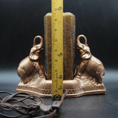 Antique Art Deco Majestic Elephants Radio Lamp Topper