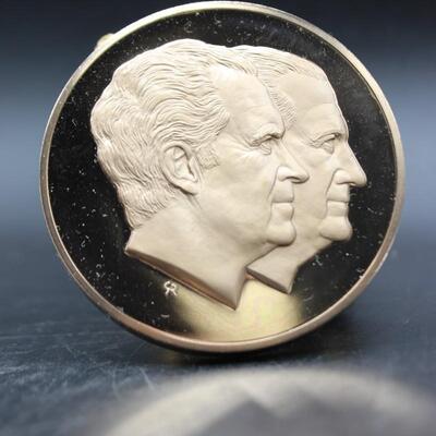 Vintage Richard Nixon Spiro Agnew Inaugural Committee Solid Bronze Commemorative Collectible Coin