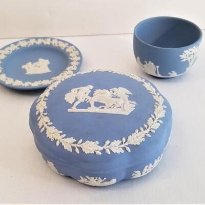 Lot #71  3 Pieces Blue Jasperware Wedgwood China