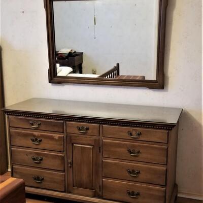 Lot #72  Vintage Davis Cabinet Co. Dresser with Mirror