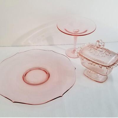 Lot #73  Three pieces of Pink Depression-era glass