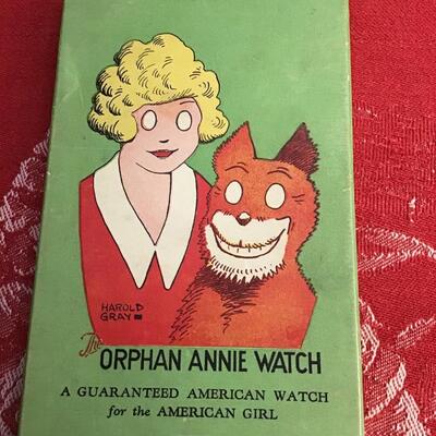 Vintage Little Orphan Annie Wristwatch 1930â€™s & Presentation Box