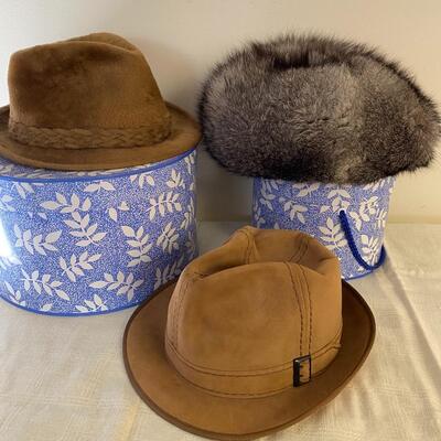 Three vintage hats