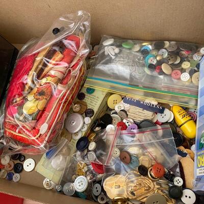 Vintage Sewing Supplies and Buttons
