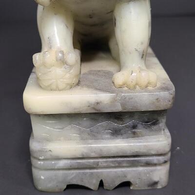 Lot 187: Natural Stone Foo Dog Statues (Soapstone)