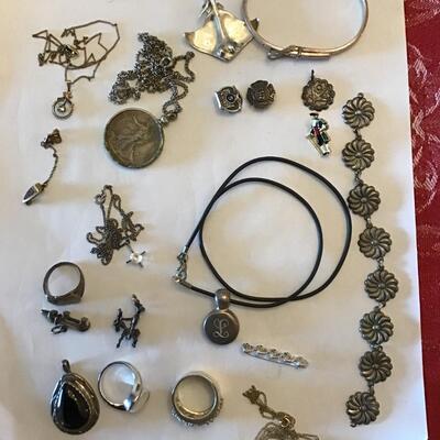 Mixed Lot Sterling Silver & Gold Filled Jewelry 19 pcs