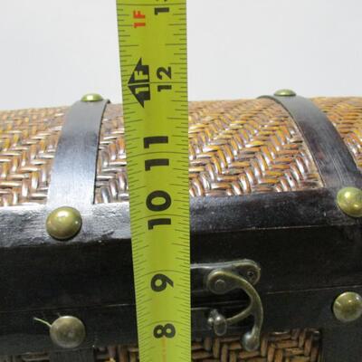 Weave and Slat Brass Button 13