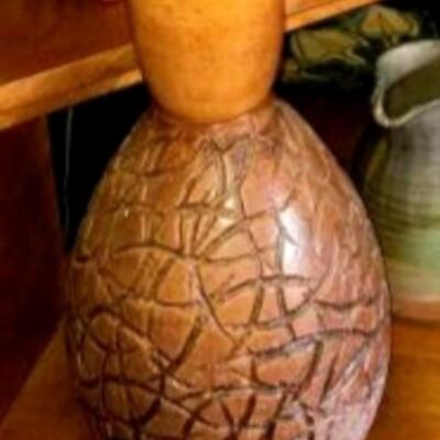 Large mid-century ceramic vase with great texture