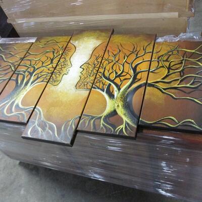 5 Piece Tree Face Wall Hanging Picture