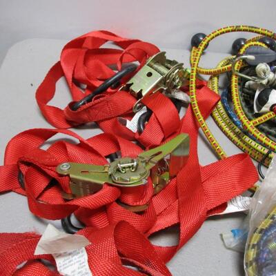 Box Lot Of Straps & Bungie Cords