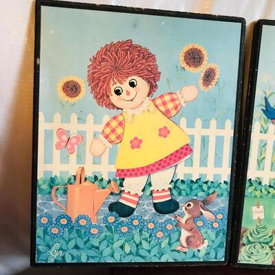 Homeco Raggedy Anne & Andy Plaques