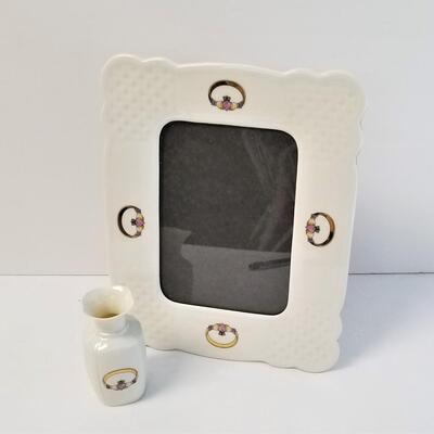 Lot #77  Donegal Irish Porcelain Bud Vase and Photo Frame
