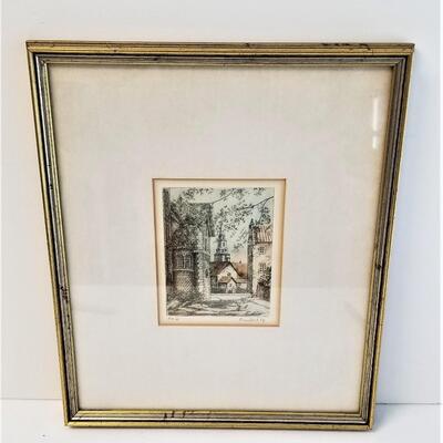 Lot #78  Charming Colored Engraving - village scene