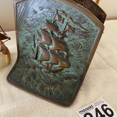 Bronze Nautical Ship Motif Bookends and more