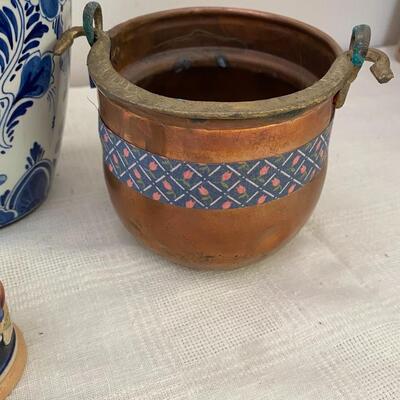 Vintage Delft Vase and Copper items
