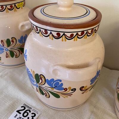 Four Ceramic Hungarian Canisters