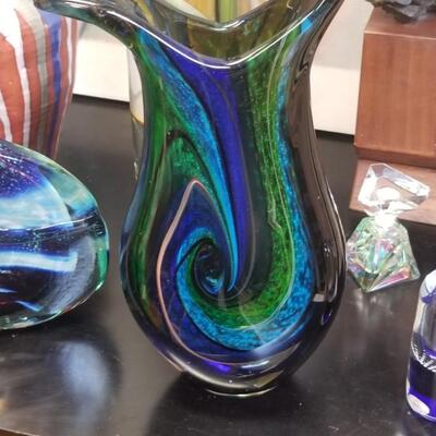 Stunning mid-century glass sculptural vase