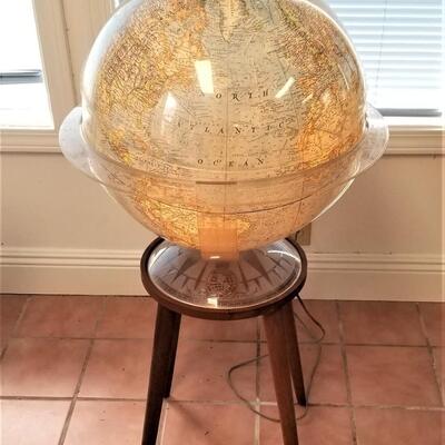 Lot #88  Awesome National Geographic Light up Globe on stand - 1968