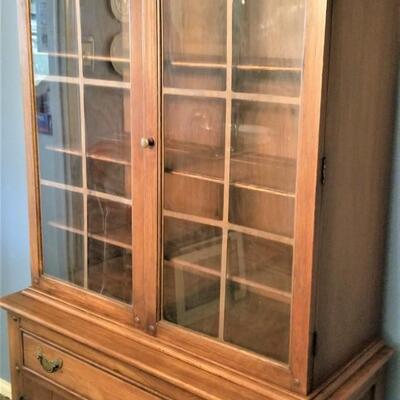 Lot #91   Vintage Oak China Cabinet