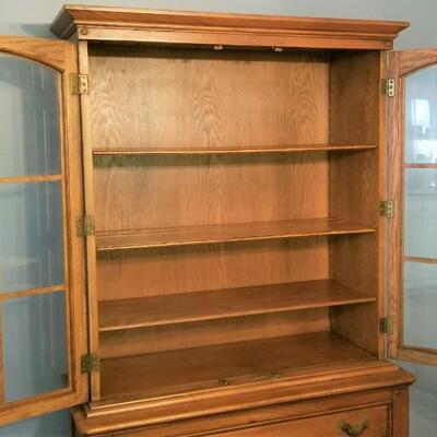 Lot #91   Vintage Oak China Cabinet
