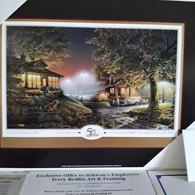 Terry Redlin Rare Schwanns Employees 50th Anniversary Packet with 12x16 print