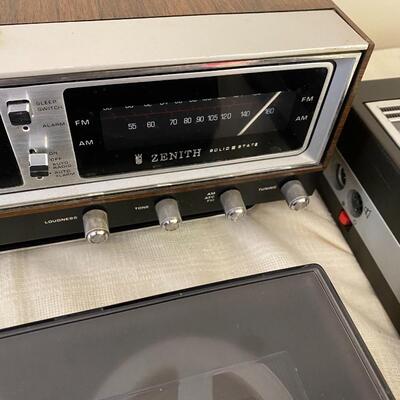 Vintage Clock Radio and Vintage Tape Recorders