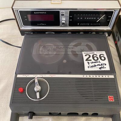 Vintage Clock Radio and Vintage Tape Recorders