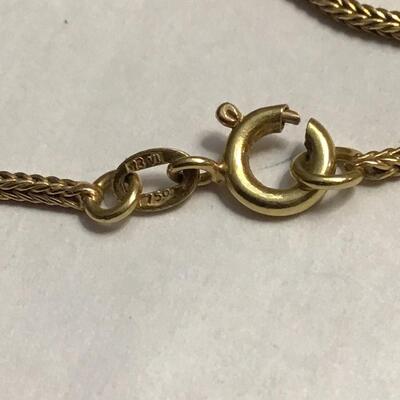 750 18KT Yellow Gold Necklace 14Kt Amethyst Stone Pendant