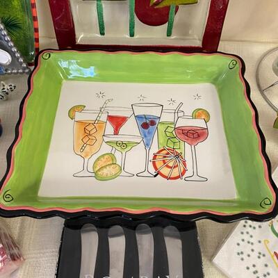 Christmas Holiday Serving Items and Barware