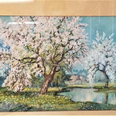 Lot #102  Original Pastel - Cherry Blossoms