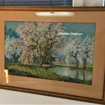 Lot #102  Original Pastel - Cherry Blossoms
