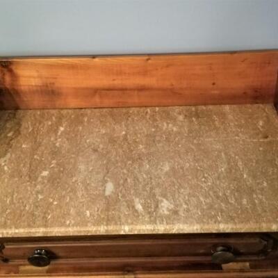 Lot #103   Antique Wash Stand with Marble Top - Project PIece