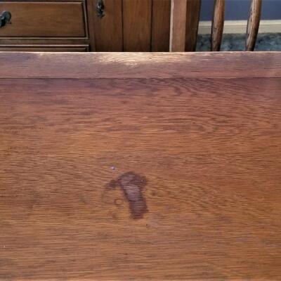 Lot #106  Vintage Oak Dining Room Table and Six Chairs