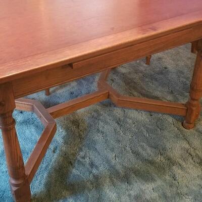 Lot #106  Vintage Oak Dining Room Table and Six Chairs
