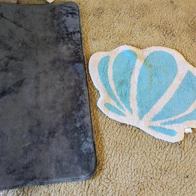#14 Two Bath Rugs 41" x 24" memory foam, 19 x 30 seashell